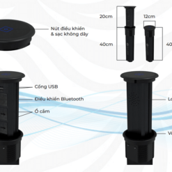 Thiết kế sản phẩm Ổ cắm âm bàn thông minh đa năng (AUS-POP02)