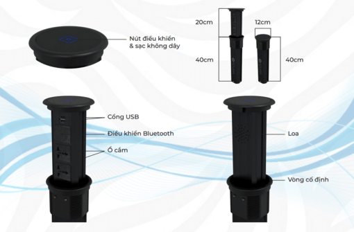 Thiết kế sản phẩm Ổ cắm âm bàn thông minh đa năng (AUS-POP02)