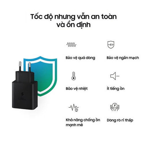 Thông số kỹ thuật bộ củ sạc nhanh SamSung 45W zin đa năng Type C chính hãng